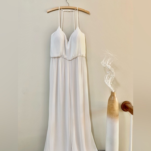 Hayley Paige Bridal Wedding Chiffon Jumpsuit Style 5710 Ivory - Picture 3 of 11